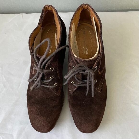 Naturalizer Boots Size 9.5 Brown Suede Wedge Heel Kaitlyn Ankle Bootie Boho - Picture 5 of 11